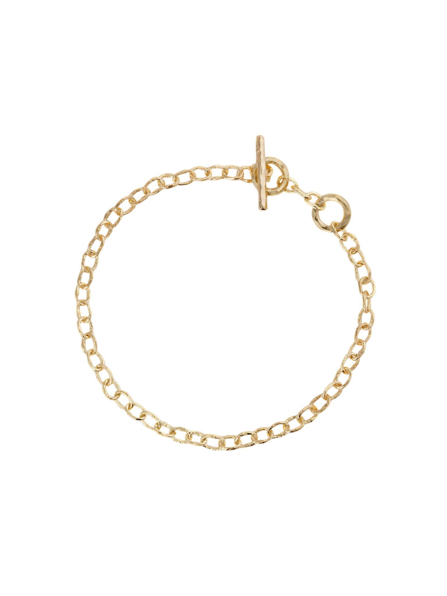 T - chain mini - bracelet in 18k yellow gold, 16-18 cm.
